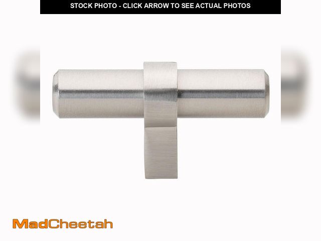 Lot 74-13800003 - GlideRite 2-1/4 in. Solid Steel Euro Style Stainless Steel Finish T-Bar Cabinet Knobs (10-Pack) - UN...