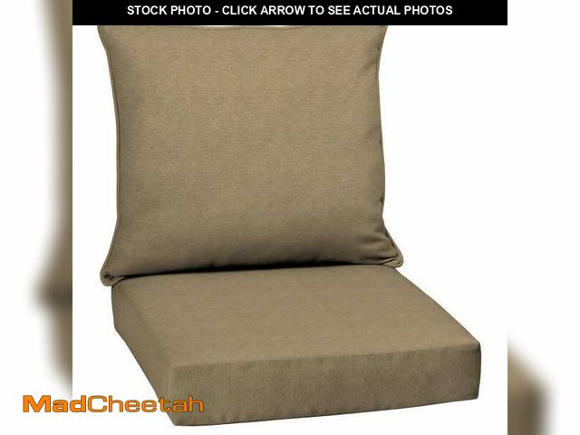 Lot 74-12787725 - ARDEN 24 in. x 24 in. 2-Piece Deep Seating Outdoor Lounge Chair Cushion in Tan Hamilton - UNUSED