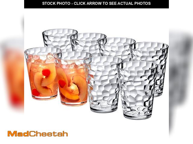 Lot 74-13947282 - Amazing Abby - Iceberg - 16-Ounce Plastic Tumblers (Set of 8), All-Clear Reusable Plastic Cups, Stac...