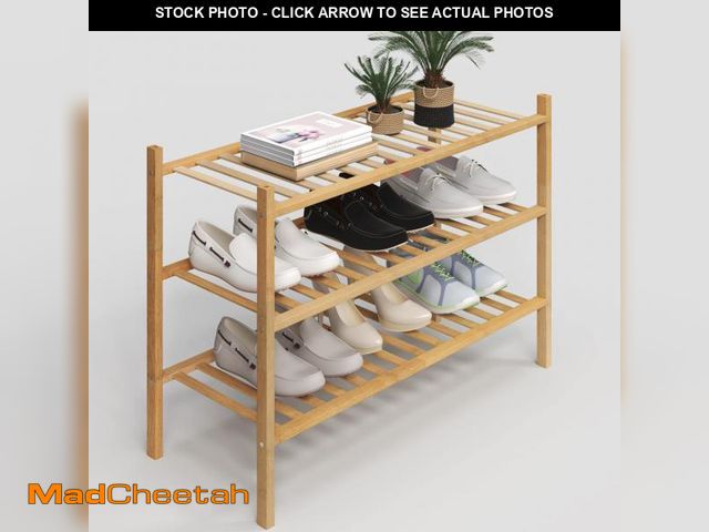 Lot 74-12315690 - Z&amp;L HOUSE 3-Tier Shoe Rack for Closet, Stackable Shoes Rack Organizer Free Standing Shoe Shelf f...