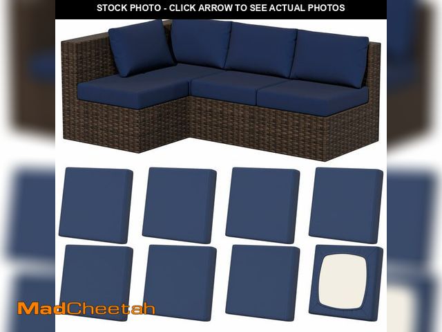 Lot 74-14422829 - 8Pcs Outdoor Cushion Covers, Stretch Patio Furniture Couch Chair Slipcovers - UNUSED