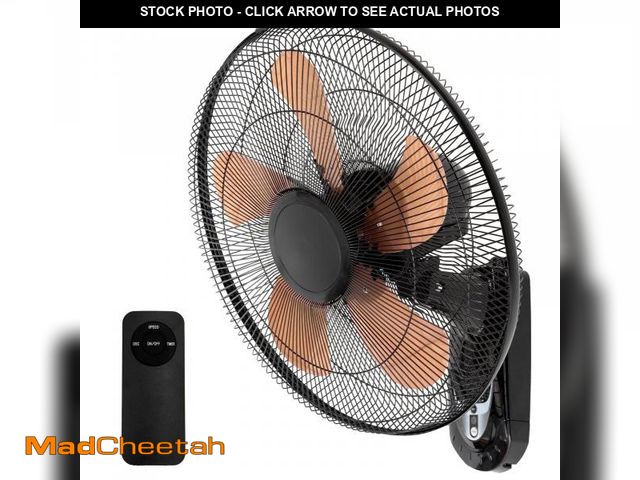 Lot 74-12491531 - Wall Mount Fan 20 Inch with Remote, 3-speed Wall Oscillating Quiet Fan with 5 Metal Blades, Adjustab...