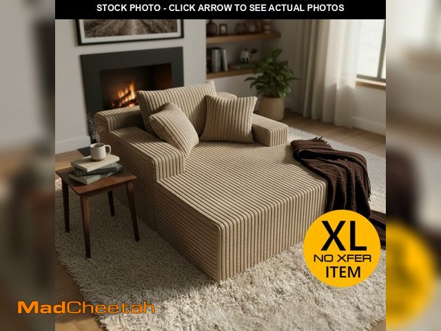 Lot 74-13561664 - Sytopia Chaise Lounge with Armrests, Oversized Sofa Bed with 3 Pillows, Cozy Couch, Sleeper Reading ...