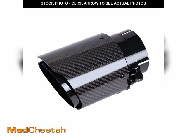 Lot 74-13567342 - Carbon Fiber Exhaust Tip 2.5" Inlet to 4"Outlet, Universal Tailpipe 2.5 Inch Exhaust Muffler Tip (Gl...