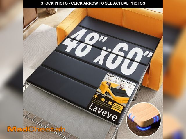 Lot 74-12571622 - LAVEVE Sleeper Sofa Support Board 48''x60'' Queen Size, Heavy Duty Solid Wooden Mattress for Pull Ou...