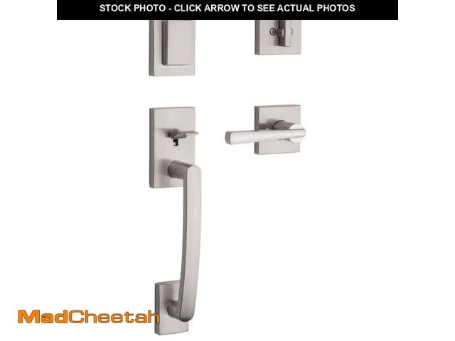 Lot 74-12988734 - Baldwin Prestige Spyglass Single Cylinder Satin Nickel Door Handleset with Square Spyglass Door Hand...