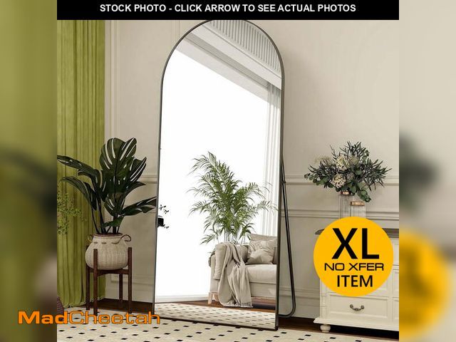 Lot 74-14309572 - BEAUTYPEAK 76"x 35" Oversized Full Length Mirror Arch Standing Floor Mirror Full Body Mirror, Black ...