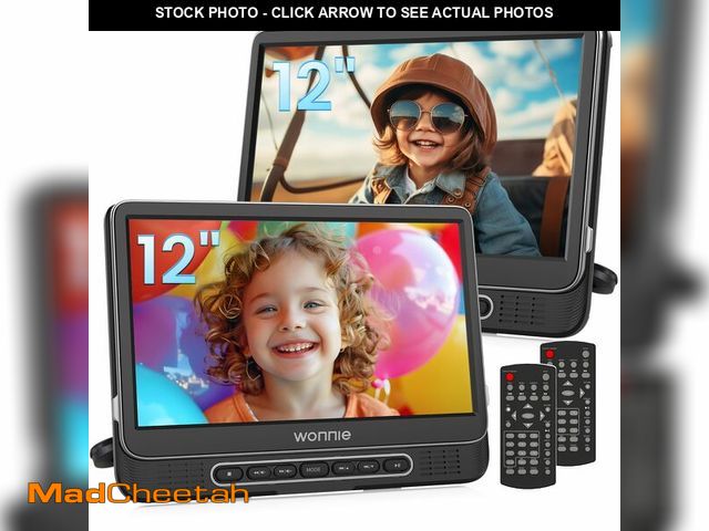 Lot 74-12609211 - WONNIE 12" Dual Car DVD Players Portable DVD Players for Car Headrest Play a Same or Two Different M...