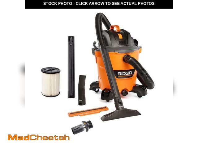 Lot 74-13692327 - RIDGID 12 Gal. 5.0 Peak HP NXT Shop Vacuum HD1200 Wet Dry Vac with Filter, Hose, Accessories and Wet...