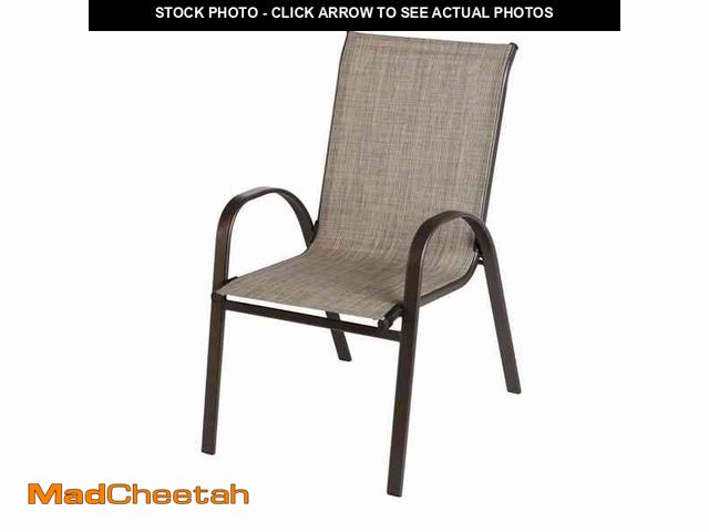 Lot 74-14243103 - *RIPPED/SCRATCHED* StyleWell Sling Stack Outdoor Dining Chair in Riverbed *RIPPED/SCRATCHED*  - USED