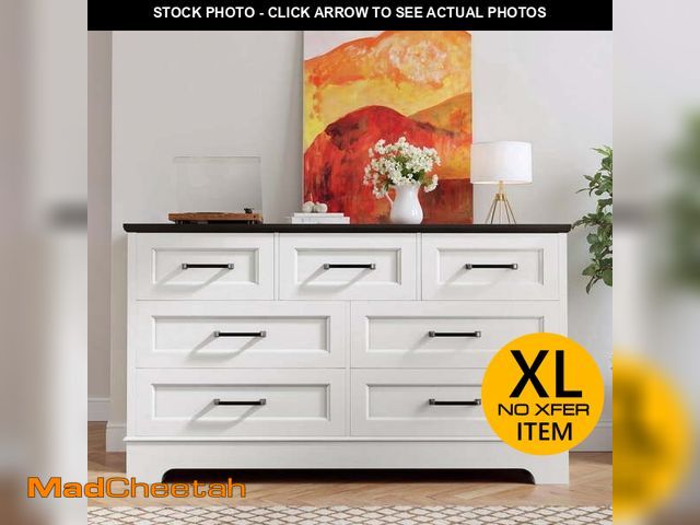 Lot 74-13683084 - Homall 7-Drawer Wood Dresser for Bedroom, Large Storage Cabinet with Anti-Tip Safety and Modern Arch...