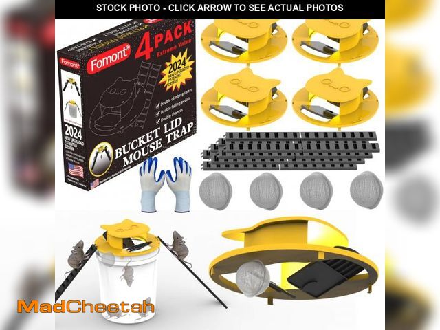 Lot 74-12306685 - Fomont 2024 New Upgraded Bucket Lid Mouse Trap-Metal Bait Cage-Auto Reset-5 Gallon Bucket Fit-Humane...