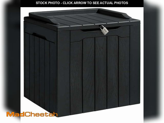 Lot 74-12833644 - Homall 31 Gallon Outdoor Deck Box In Resin with Seat, Black - UNUSED