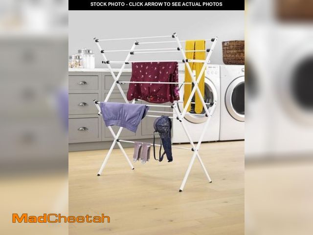Lot 74-12535821 - Mainstays X-Wing 2 Tier Steel Folding Drying Rack - UNUSED