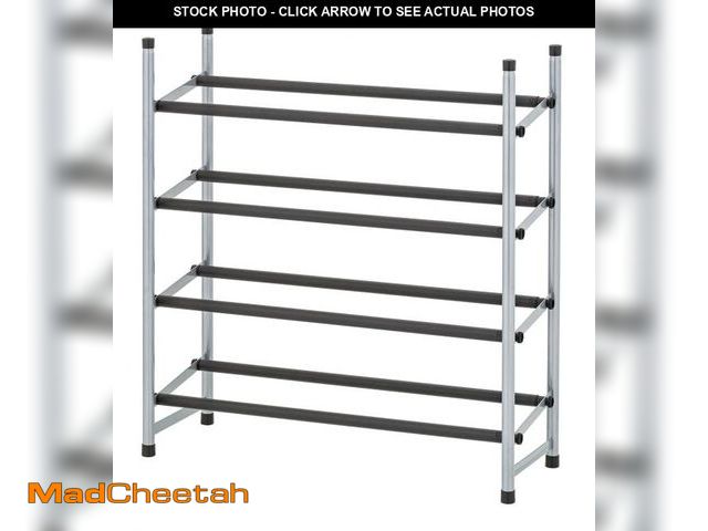 Lot 74-12536995 - Mainstays 4-Tier Expandable Stackable Closet Storage Shoe Rack Organizer Shelf, Up to 20 Pairs, Meta...