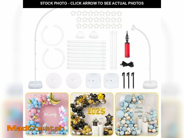 Lot 74-13953079 - OurWarm 8.2FT &amp; 6FT Balloon Arch Stand, Free Bending Top Balloon Arch Kit, Half Arch Balloon Sta...