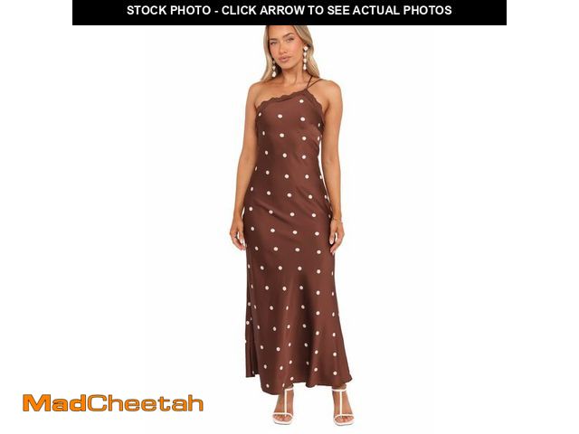 Lot 74-14144526 - Anika Maxi Dress - Brown Polka Dot L - UNUSED
