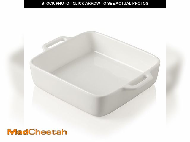 Lot 74-13630567 - Sweejar 8x8 Baking Pan,Ceramic Casserole Dishes for Oven with Double HandlesÃ¯Â¼Å2 QT Square Cake B...