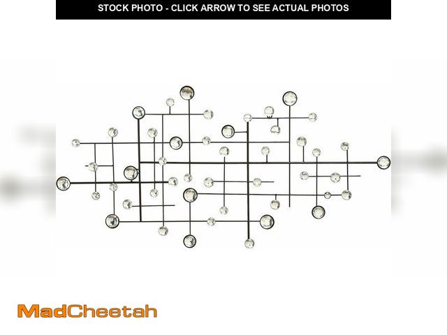 Lot 74-13041239 - Deco 79 Metal Abstract Home Wall Decor Wall Sculpture with Crystal Embellishments, Wall Art 20" x 1"...