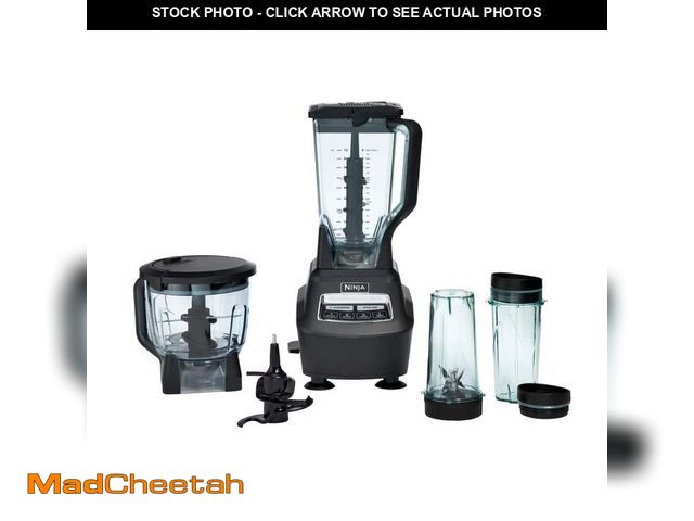 Lot 74-11180453 - NINJA Mega Kitchen System 72 oz. 5-Speed Black Blender and Food Processor with Travel Cups for Smoot...