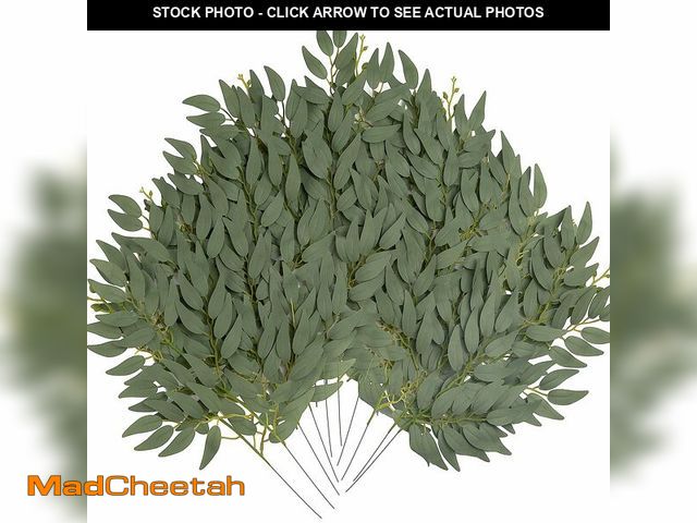 Lot 74-14214024 - SWNAWE 36pcs Artificial Italian Ruscus Greenery Stems 21" Faux Greenery Picks Silk Willow Leaves Ste...