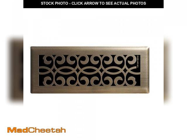 Lot 74-12395527 - Hampton Bay Classic Scroll 4 in. x 12 in. Steel Floor Register in Antique Brass - UNUSED