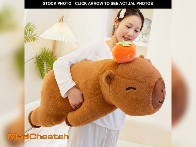 Lot 74-14283649 - PEACH CAT Persimmon Capybara Plush 23.6" Long Capibara Stuffed Animal Cute Plushies Toys Gifts for K...