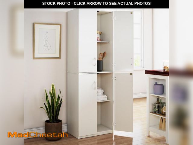 Lot 74-12406024 - Mainstays 9102015W 72" 4-Door Cabinet, White - UNUSED