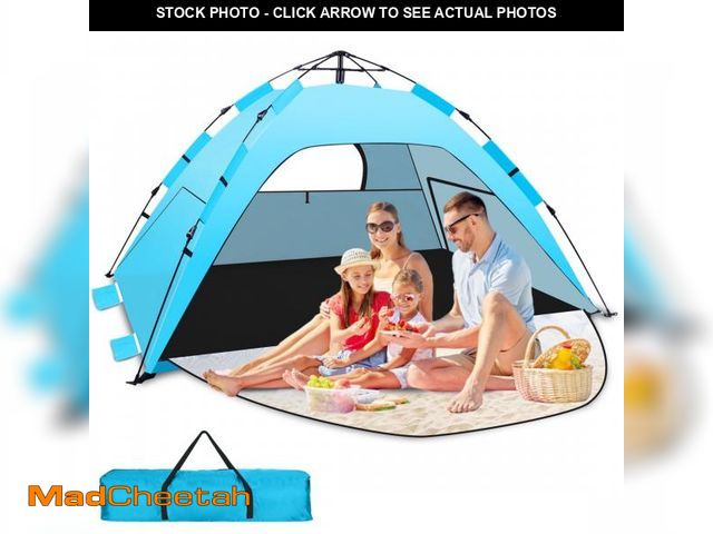 Lot 74-12480673 - WARMTUYO Pop Up Beach Tent for 2-3 Person, UPF 50+ Sun Shelter, Portable Extendable Beach Canopy, fo...