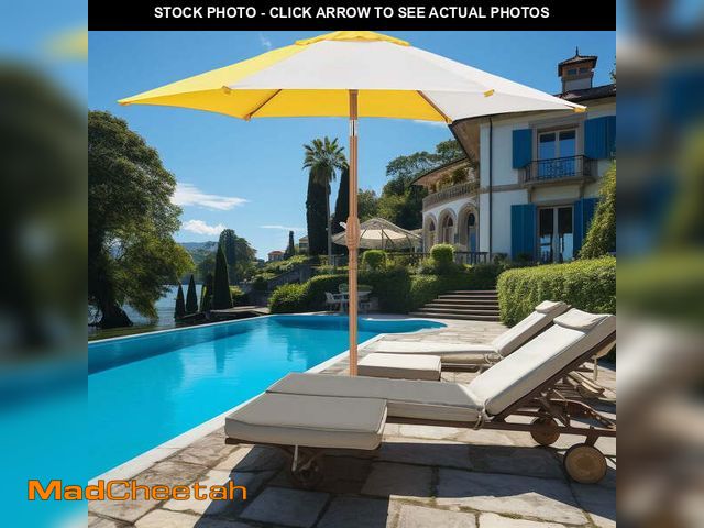 Lot 74-12667842 - Autlaycil 7.5ft Patio Umbrella with Button Tilt UV Protection Beach Umbrellas Sunshade for Market, P...