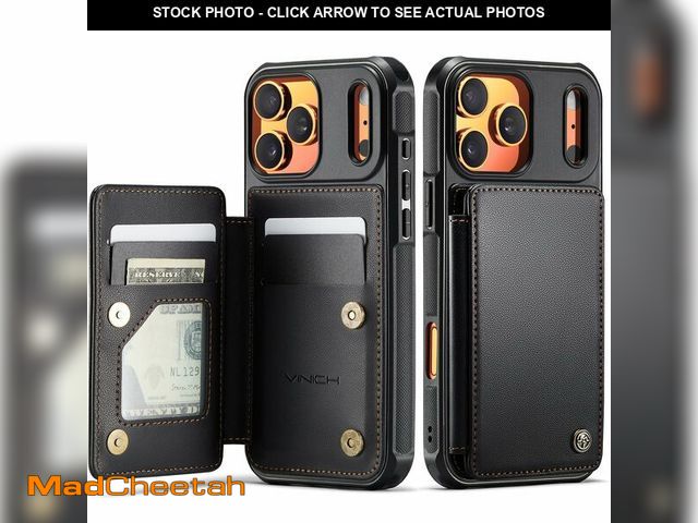 Lot 74-12707121 - Vinich for iPhone 17 Pro Max Wallet Case with Card Holder, RFID Blocking Credit Slots Kickstand Shoc...