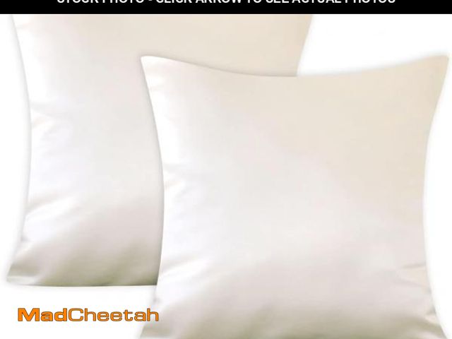 Lot 74-12323682 - AVKA Studio Heavy Quality Satin Throw Pillow Covers - White - Set of 2-20x20 Decorative Pillow Cover...