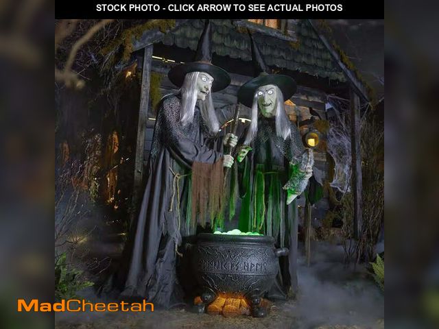 Lot 74-12771434 - Home Accents Holiday 6.5 ft. Gruesome Grounds Animated LED Witches Scene - UNUSED