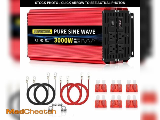 Lot 74-13720141 - SUNWHEEL 3000W 24V Pure Sine Wave Inverter, 24V DC to 110V/120V AC Power Inverter for RVÃ£â¬ÂOff G...
