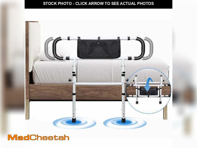 Lot 74-12835034 - Burfoko Adjustable Bed Rail for Fall Prevention, White, 1 Count - UNUSED