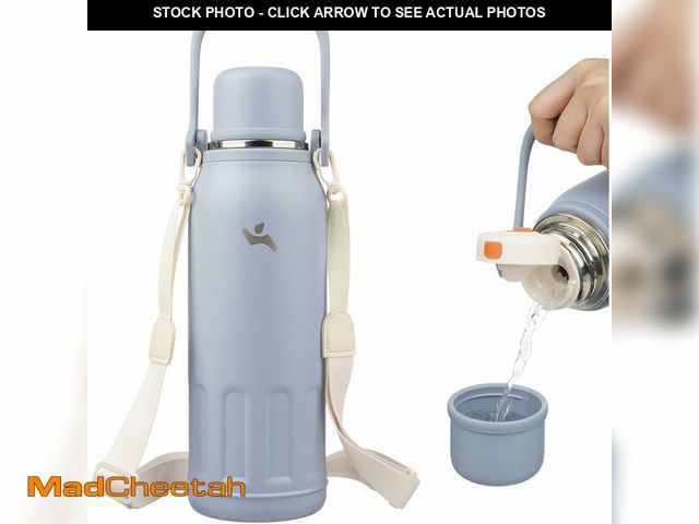 Lot 74-14351296 - Konokyo Insulated Water Bottle with Handle and Strap,Vacuum Travel Tumbler with Cup Lid,Thermo Coffe...