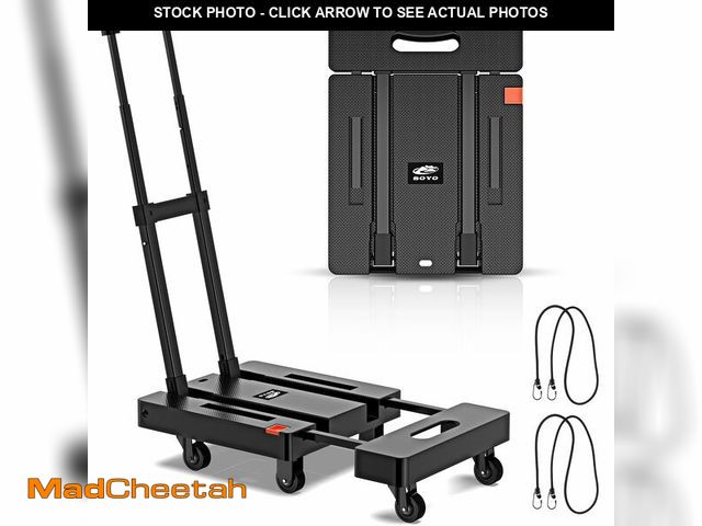 Lot 74-13719934 - SOYO Folding Hand Truck, 500lbs Heavy Duty Dolly, Portable 6 Wheels Collapsible Luggage Cart with 2 ...