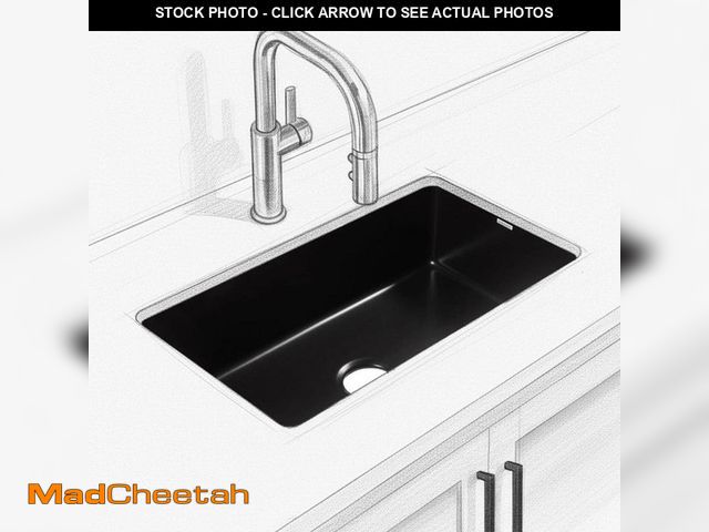 Lot 74-14223566 - SINKOLOGY Eden 31 in. Undermount Single Bowl Matte Black Fireclay Kitchen Sink - UNUSED