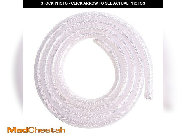 Lot 74-12599327 - 1-1/4" ID x 1-5/8" OD Soft Braided PVC Tubing, Clear Flexible PVC Tube Vinyl Hose Water Oil Winter a...