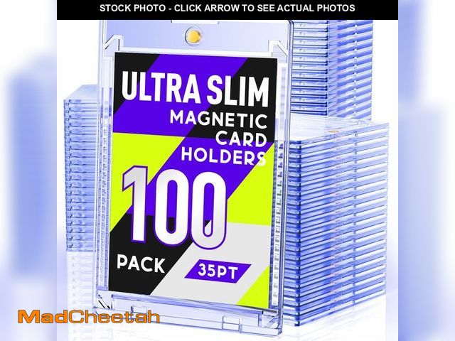 Lot 74-14471760 - 100ct Magnetic Card Holder, 35pt Slim One Touch Card Holder, U-V Cards Protectors Hard Plastic, Magn...