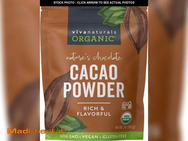 Lot 74-12425004 - Viva Naturals Organic Cacao Powder, 2lb - Unsweetened Cocoa Powder With Rich Dark Chocolate Flavor, ...