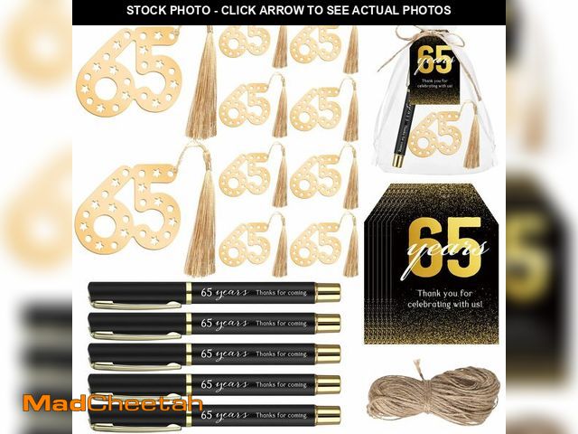 Lot 74-12717293 - Spakon 25 Set 65th Birthday Party Favor for Guest Anniversary Party Favor Golden Birthday Bookmark T...