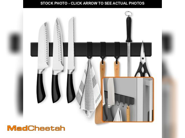 Lot 74-14149713 - LERJU Fridge Applicable 17 Inch Double Sided Magnetic Knife Holder - Stainless Steel Knife Strip Wit...