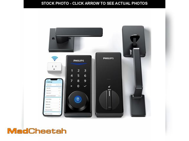 Lot 74-13953331 - Philips Wi-Fi Smart Lock with Handle, Keyless Entry Keypad Door Lock with Handle, Front Door Deadbol...