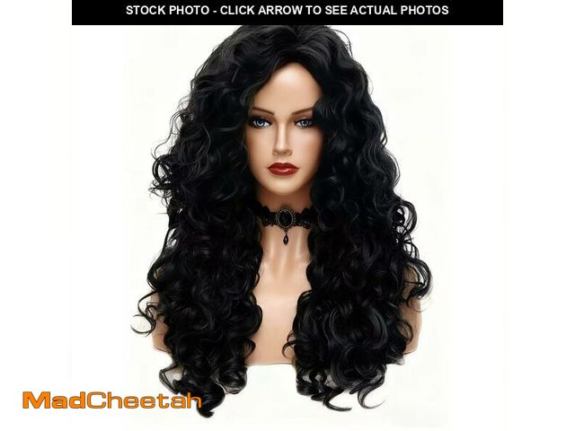 Lot 74-12977378 - Rugelyss Long Wavy Wigs 28 Inches Natural Black Synthetic Kinky Curly Hair Wig for Women - USED
