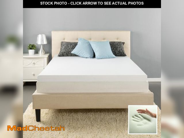 Lot 74-12405283 - Spa Sensations by Zinus 3  Green Tea + Charcoal AirFlow Visco Elastic Memory Foam Topper  King - UNU...