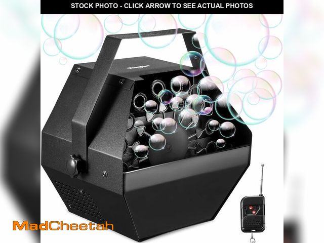 Lot 74-14273096 - Theefun Bubble Machine: Remote Control 750ML Metal Bubble Blower Machine for 60 Min Usage Time, Plug...
