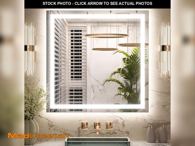 Lot 74-12482449 - Keonjinn LED Bathroom Mirror 30 Ã¢â¬Â x 30 Ã¢â¬Â with Frontlit &amp; Backlit, Lighted Mirror for...