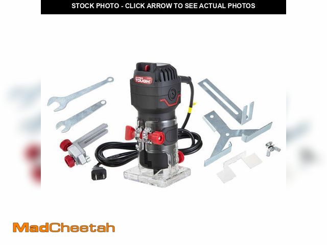 Lot 74-12885993 - Hyper Tough 2.5 Amps 1/4 inch Trim Router, Light-Duty Woodworking Router Type - USED