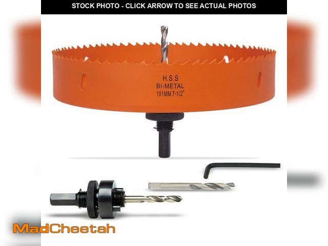 Lot 74-14214889 - VIKITON 7.5 Inch Hole Saw with Arbor for Metal Wood Plastic, 7-1/2 in Bi-Metal Hole Cutter for Diffe...